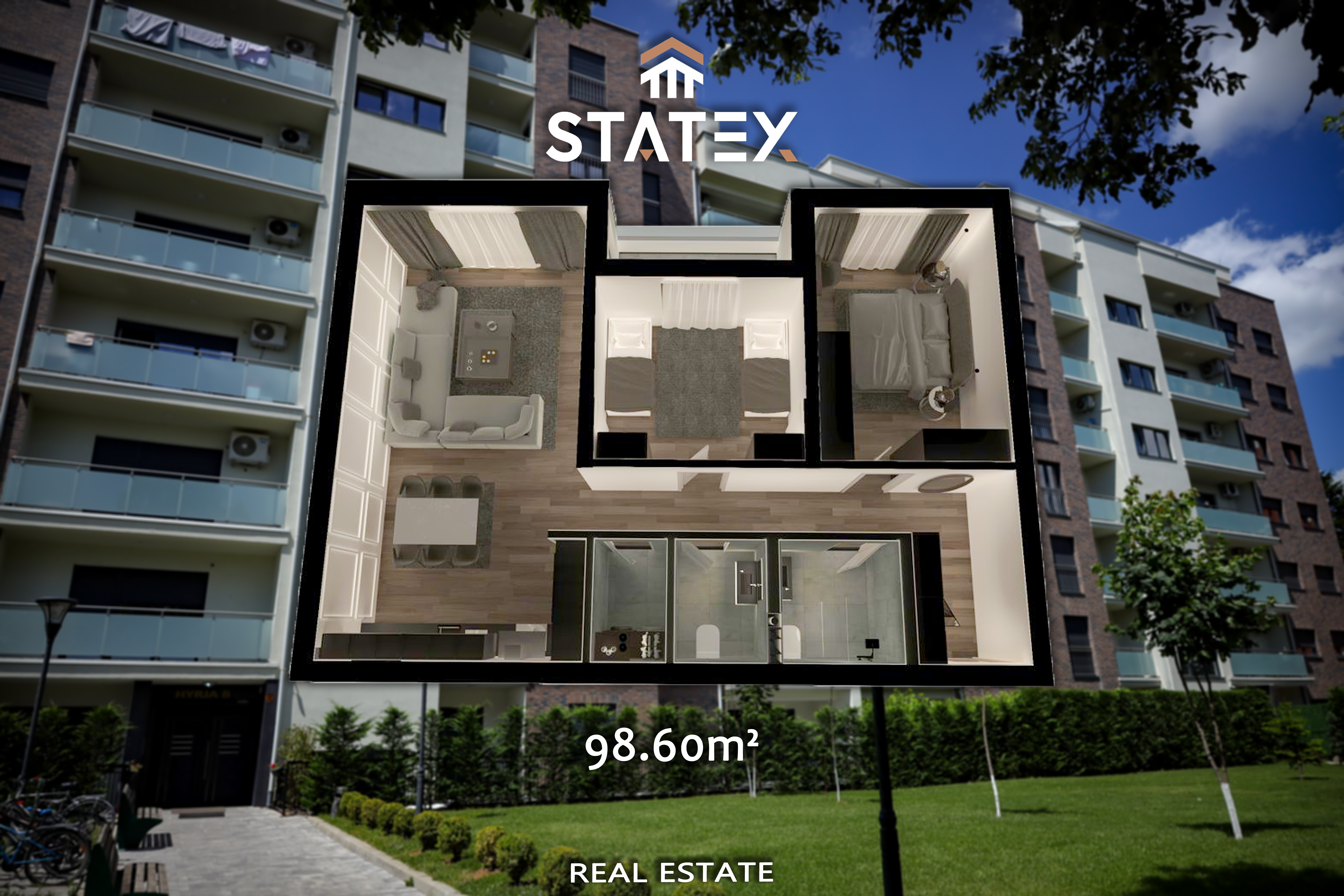 Plani 3D - 98.60m²